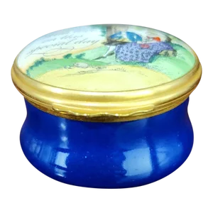 Bilston & Battersea English Fine Enamel Round Box W/Lid