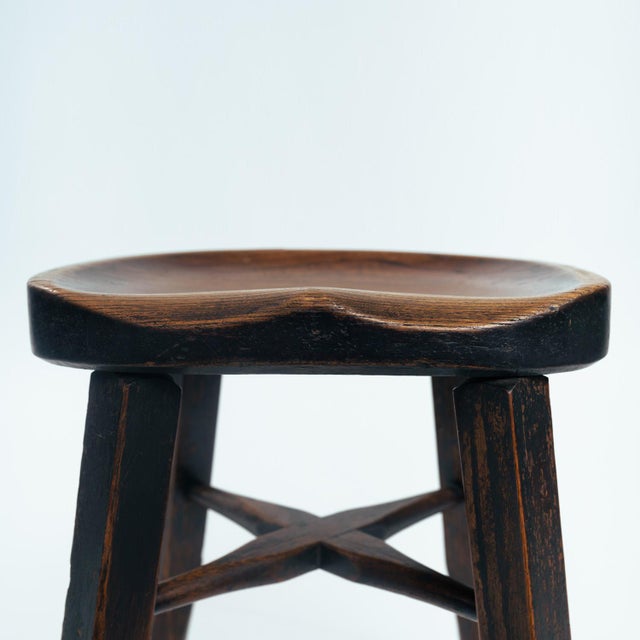 Brown Antique Walnut Stools from Gaskell and Chambers, 1890s, Set of 2 For Sale - Image 8 of 15