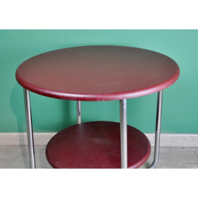 Metal Leatherette Side Table, 1960s For Sale - Image 7 of 10