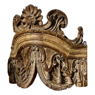 17th Century Carved Wooden Throne Canopy For Sale