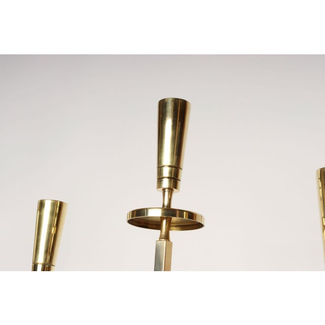 1950s Pair of Vintage Brass Candelabra by Tommi Parzinger for Dorlyn Silversmiths For Sale - Image 5 of 16