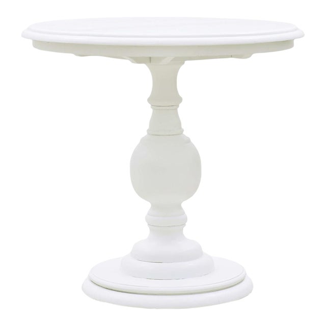 French Country Painted Pedestal End Table For Sale