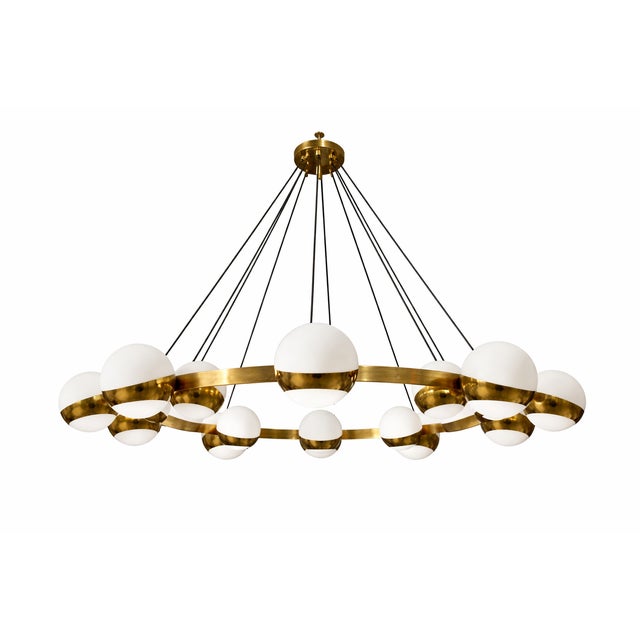 Stilnovo Large Ring Ceiling Lamp with Spheres from Stilnovo, 1950s For Sale - Image 4 of 4