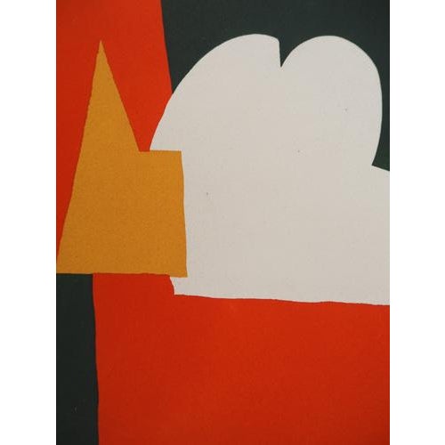 Modern Serge Poliakoff, Red and Green Composition, Lithograph and Stencil For Sale - Image 3 of 5