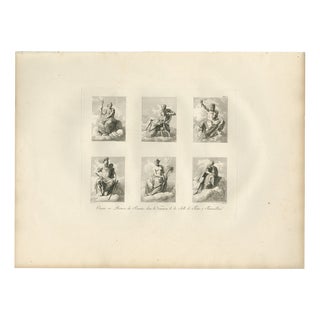 Louis-Pierre Baltard, Primaticcio Allegorical Figures, 1803, Engraving For Sale