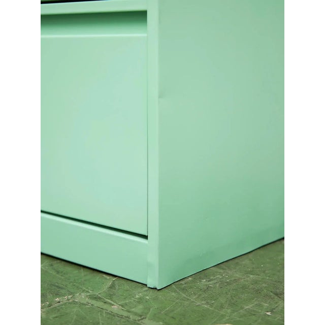 Mid 20th Century Mint Four Drawer Filing Cabinet For Sale - Image 10 of 12