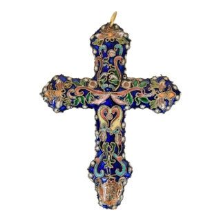 Vintage Cloisonné Cross For Sale