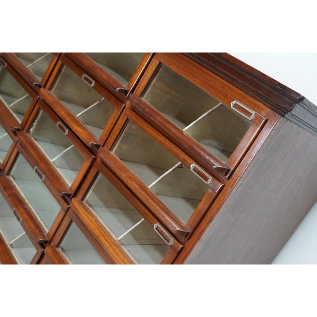 Vintage Dutch Oak / Mahogany Haberdashery Shop Cabinet, 1930s For Sale - Image 3 of 18