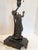 Black Antique Bronze Lamp Featuring a Girl Holding a Dove by A. Messina For Sale - Image 8 of 14