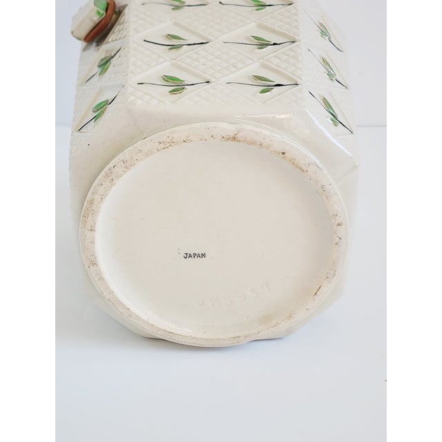 Vintage Japanese Ceramic Cookie Jar For Sale - Image 11 of 12