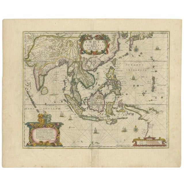 Antique Map of the East Indies by Janssonius, 1644 For Sale - Image 6 of 6