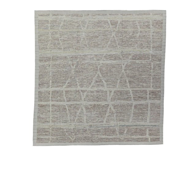 Square Hand Knotted Turkish Tulu Rug 11'4" x 11'9" For Sale