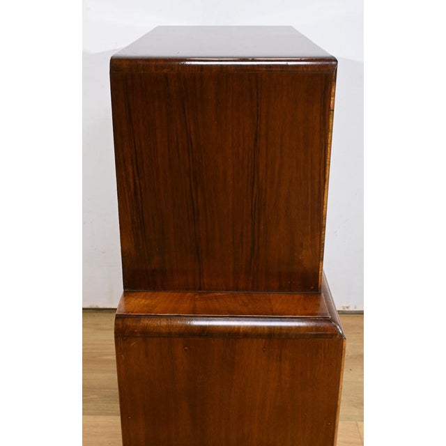Art Deco Rurka Glass Furniture in Burl Walnut, 1940 For Sale - Image 15 of 18