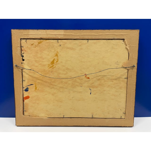 1950s 1950s Mid Century Modern City Street Oil Painting For Sale - Image 5 of 5