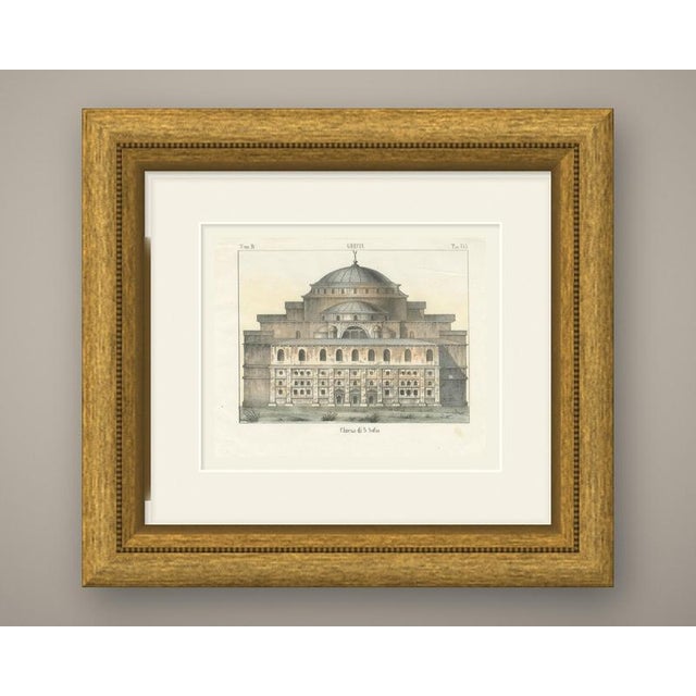 This original antique lithograph, hand colored in soft gray, buff and peach, is from the galleria universale di tutti i...