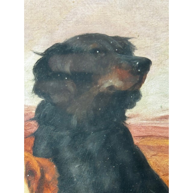 English Victorian Hunting Oil Painting “Game Dogs” – Robert Cleminson (1864–1903) Gilt Framed For Sale - Image 12 of 18