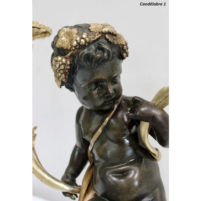 Gold 19th Century Bronze Candleholders, Set of 2 For Sale - Image 8 of 18