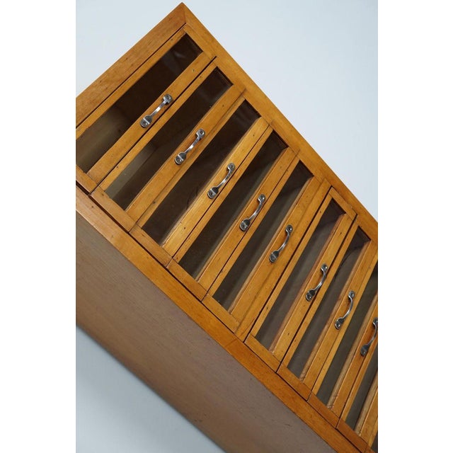 Industrial Dutch Beech Haberdashery Shop Cabinet, 1950s For Sale - Image 3 of 14