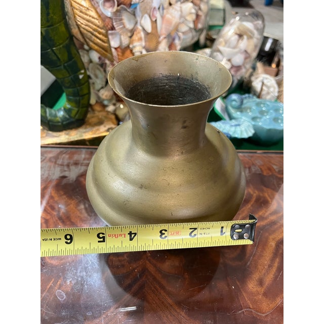 1950s 1950s South American Solid Brass Footed Minimalist Style Vase For Sale - Image 5 of 5