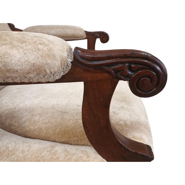 Antique Library Lounge Chair in Velour For Sale - Image 12 of 18