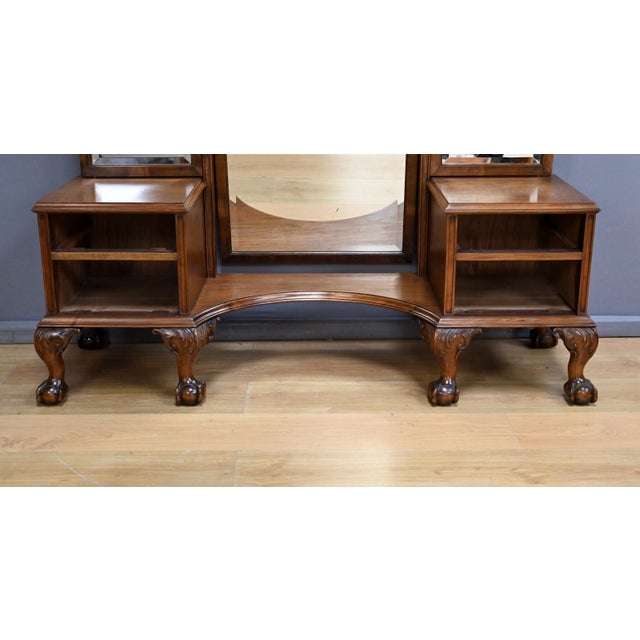Chippendale Style Walnut Dressing Table, England, 1930s For Sale - Image 14 of 17