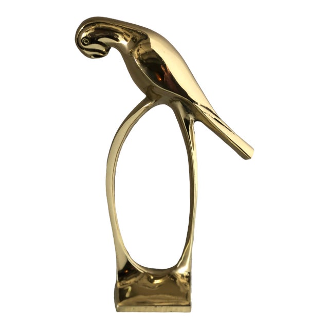 Lacquered Brass Bird Sculpture For Sale