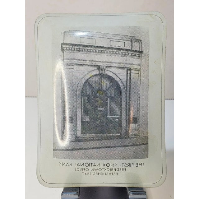 This is a great promotional ashtray for The First Knox National Bank in Fredericktown, OH, which was established in 1847....