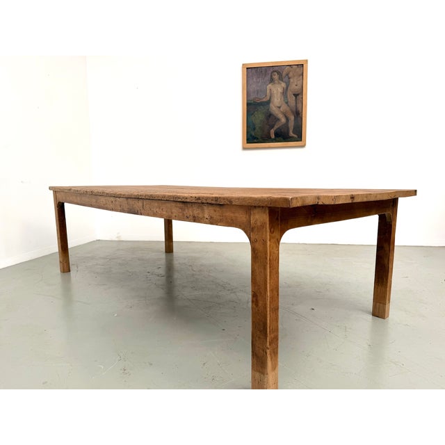 Large Brutalist Farmhouse Table in Oak, 1950s For Sale - Image 16 of 18