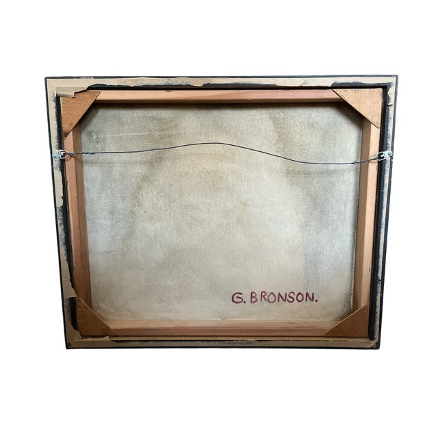 Mid 20th Century Vintage Mid-Century Expressionist Landscape Painting Signed G. Bronson, Framed For Sale - Image 10 of 10