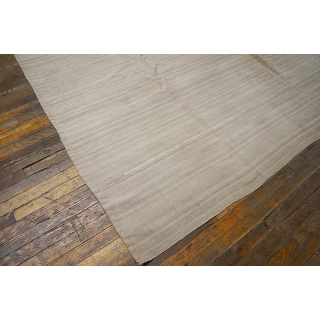 1950s Beige Cream Kilim Minimalist Vintage n.w. Persian Rug 9'5"x 12'2". Flat Weave Wool Carpet For Sale - Image 4 of 4