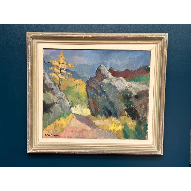 Mid-Century Modern Helge Cardell, Autumn Motif, 1950s, Oil on Canvas For Sale - Image 3 of 18