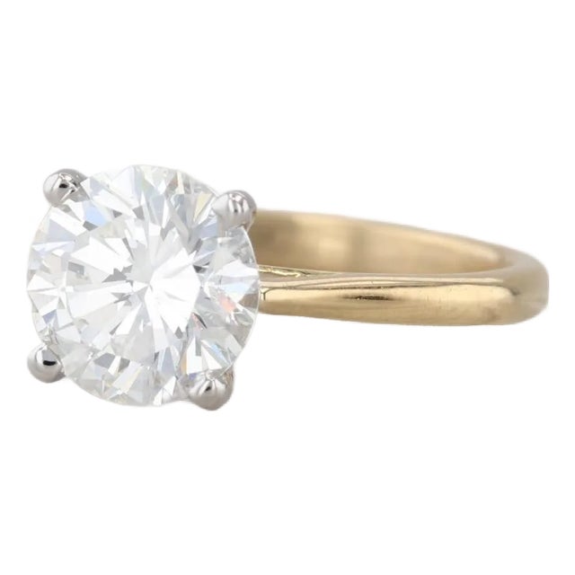 2.12ctw Round Diamond Solitaire Engagement Ring 18k Gold Platinum Size 6.5 Gia For Sale