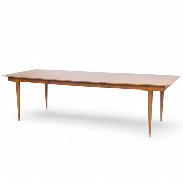 John Widdicomb Mid Century Walnut Expanding Dining Table With 3 Leaves For Sale - Image 16 of 17