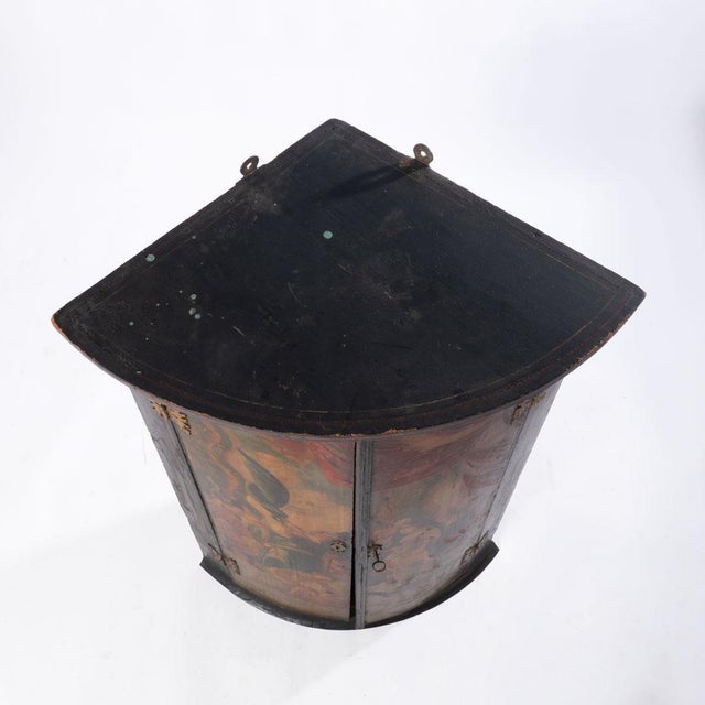 18th Century Painted Hanging Corner Cupboard For Sale - Image 4 of 18