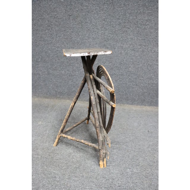 Rustic Adirondack Twig Plant Stand/Occasional Table For Sale - Image 3 of 8