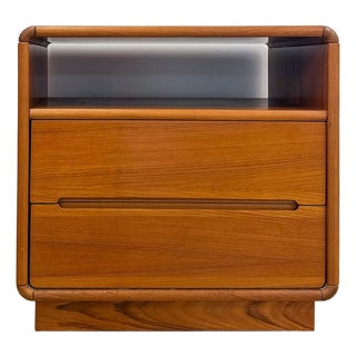 MCM Teak Rolling Tv Stand Cart Two Drawers Danish Modern Vintage For Sale