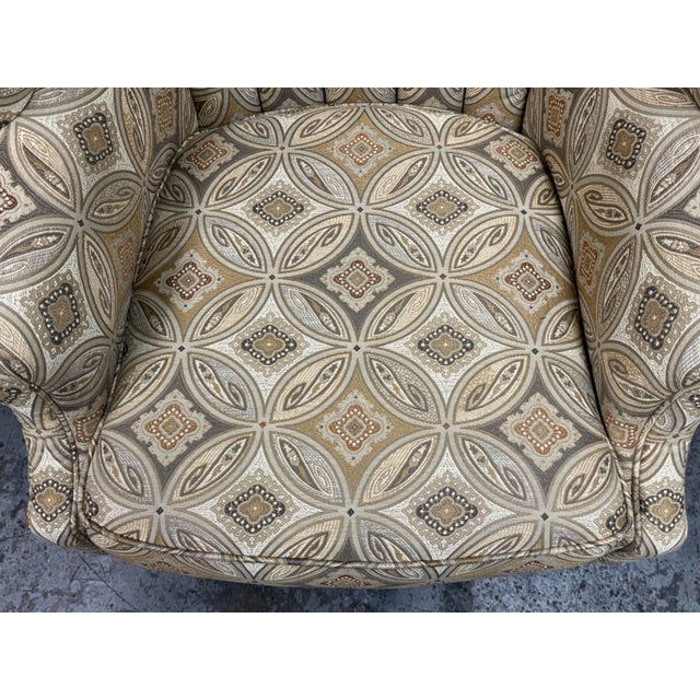 Cream Channel Back Arm Chair, Vintage For Sale - Image 8 of 12