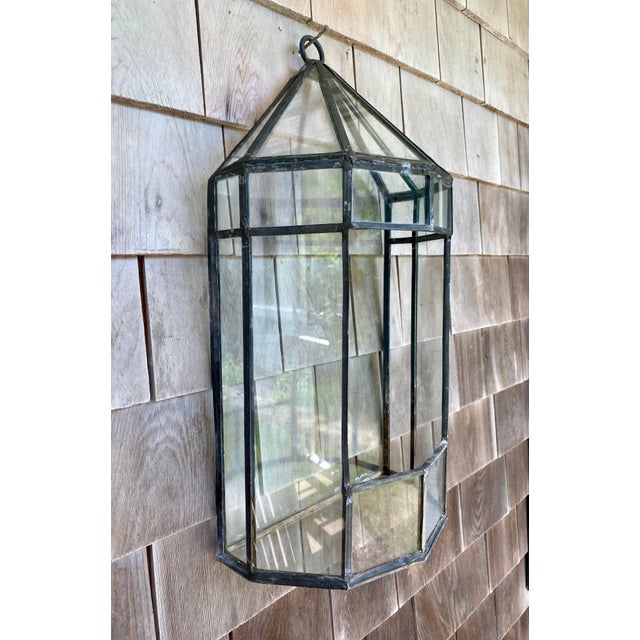 Large Vintage Leaded Glass Terrarium Chairish