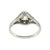 An Art Deco platinum hand-fabricated engagement ring. Features a 1.06 carat Old European cut diamond, GIA graded color J,...