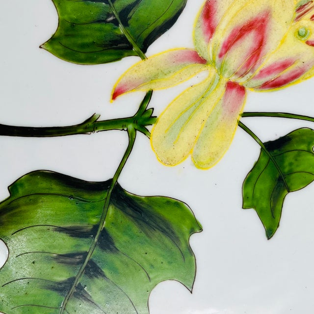 White Vintage Reticulated Floral Plates With Green and Gold Trim - Set of 3 For Sale - Image 8 of 18