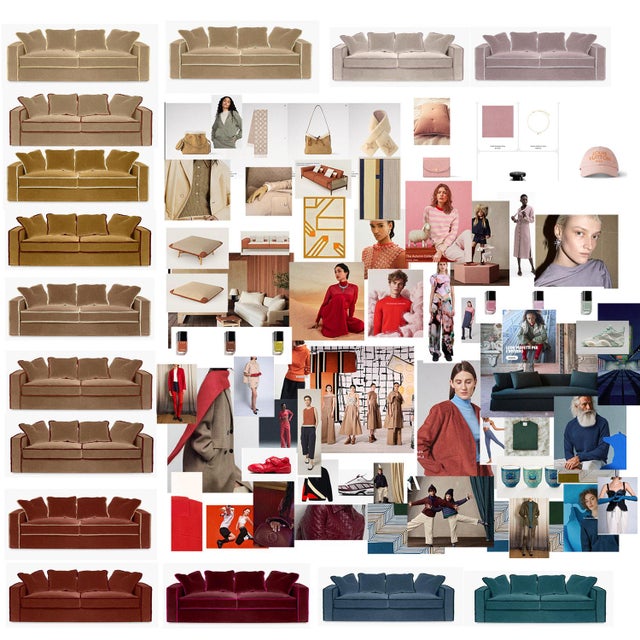 Not Yet Made - Made To Order Rafaella Chaise Sofa in Red and Rusty Velvet from Biosofa For Sale - Image 5 of 14