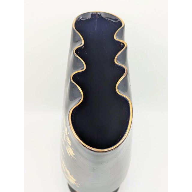 Black Vintage Italian Gold and Black Vase by Saca, 1940s For Sale - Image 8 of 11