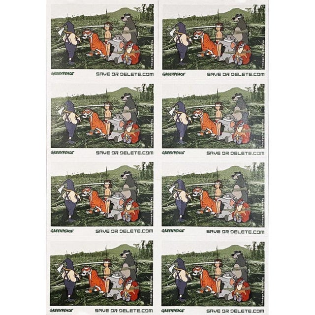 Banksy, Save or Delete Greenpeace Campaign Decal Stickers (2002) 21 x 29.7 cm Screen print on adhesive paper divided into...