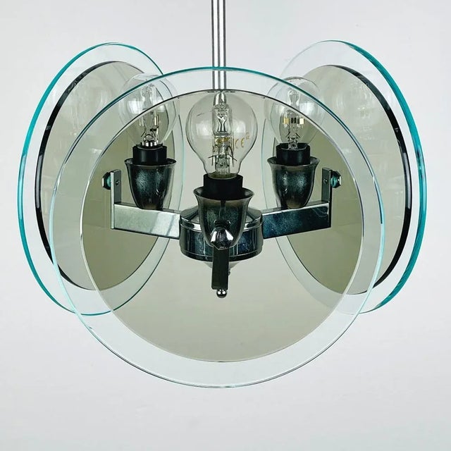 Mid-Century Modern Vintage Art Glass Pendant Lamp by Fontana Arte, 1970s For Sale - Image 3 of 13