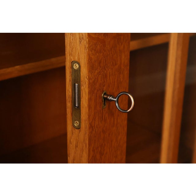 Wood Stickley Harvey Ellis Mission Oak Inlay Bookcase For Sale - Image 7 of 18