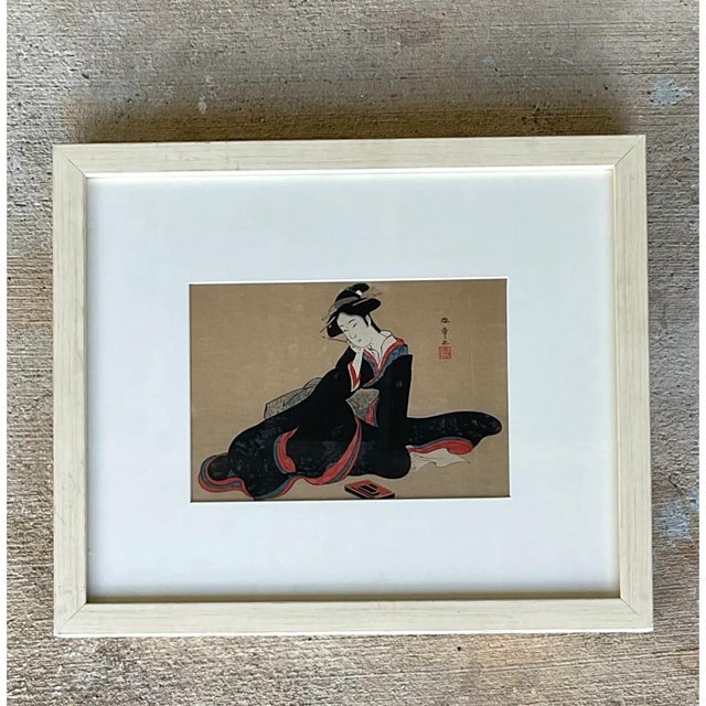 Late 20th Century Vintage Japanese Woodblock Print For Sale - Image 5 of 12