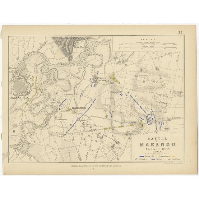 Set of 8 battle plans including battle plans of Rivoli, Arcole, Mantua, Marengo and Hohenlinden. These prints originate...