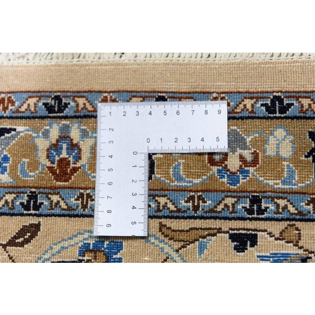 Middle Eastern Hand-Knotted Nain Rug with Lachak-Toranj Medallion in Silk For Sale - Image 4 of 13