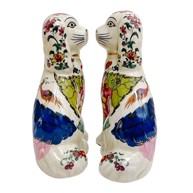 Tobacco Leaf Petite Staffordshire Style Spaniel Dogs - a Pair For Sale - Image 4 of 7