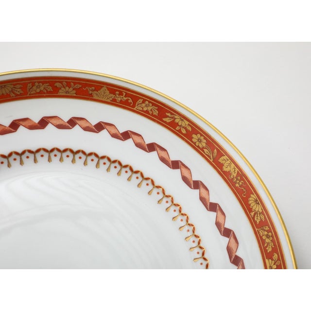 Ceramic Richard Ginori 1735 Handpainted Porcelain Dinner Plate in Pincio Red, Late 20th Century For Sale - Image 7 of 9
